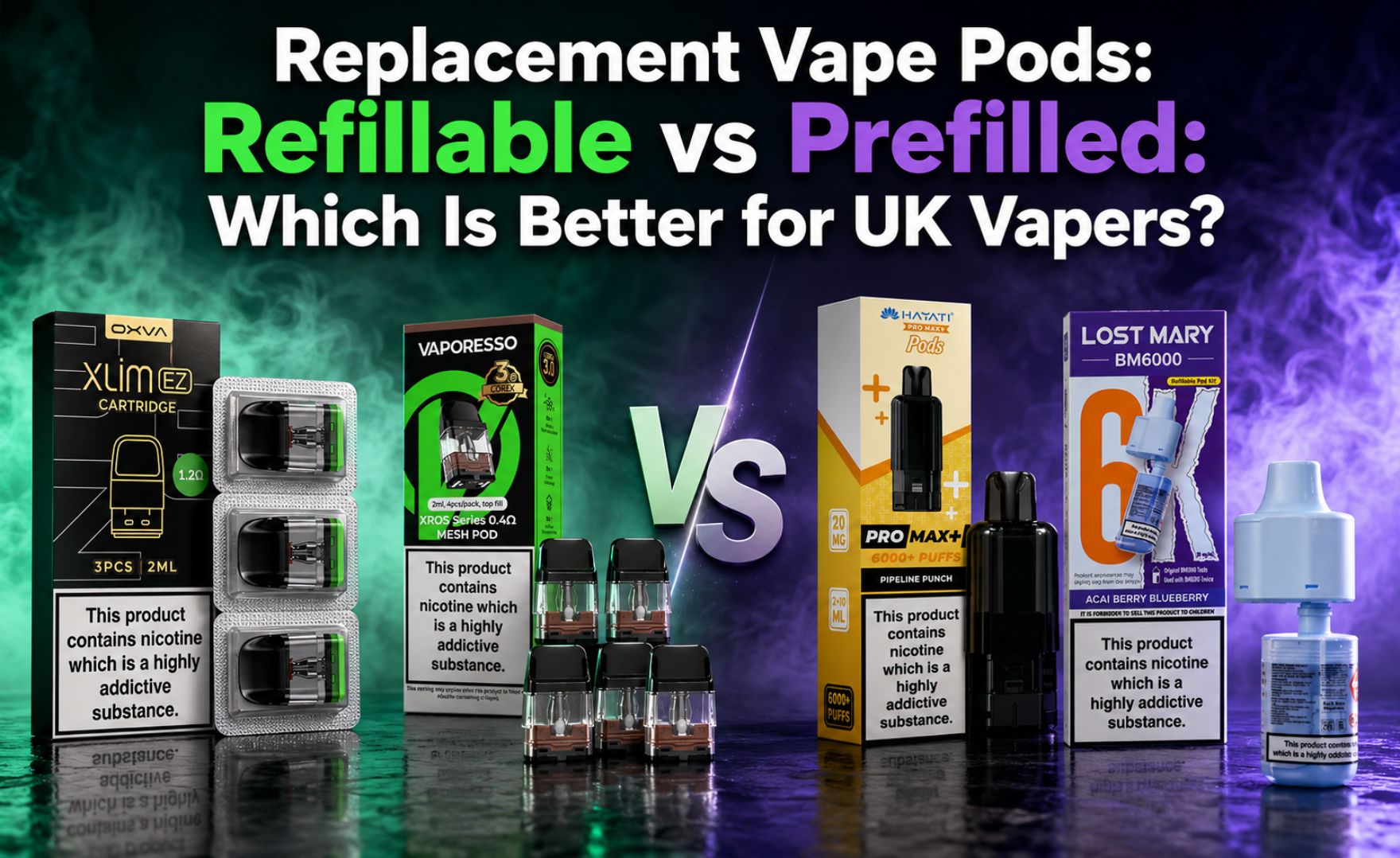 vape cartridges refillable vs Prefilled Replacement Pods UK Guide – The E-Cig Store Choose Flavor:Blanco Grapefruit alpha-Caryophyllene RAZ DC25K 25,000 Puffs
