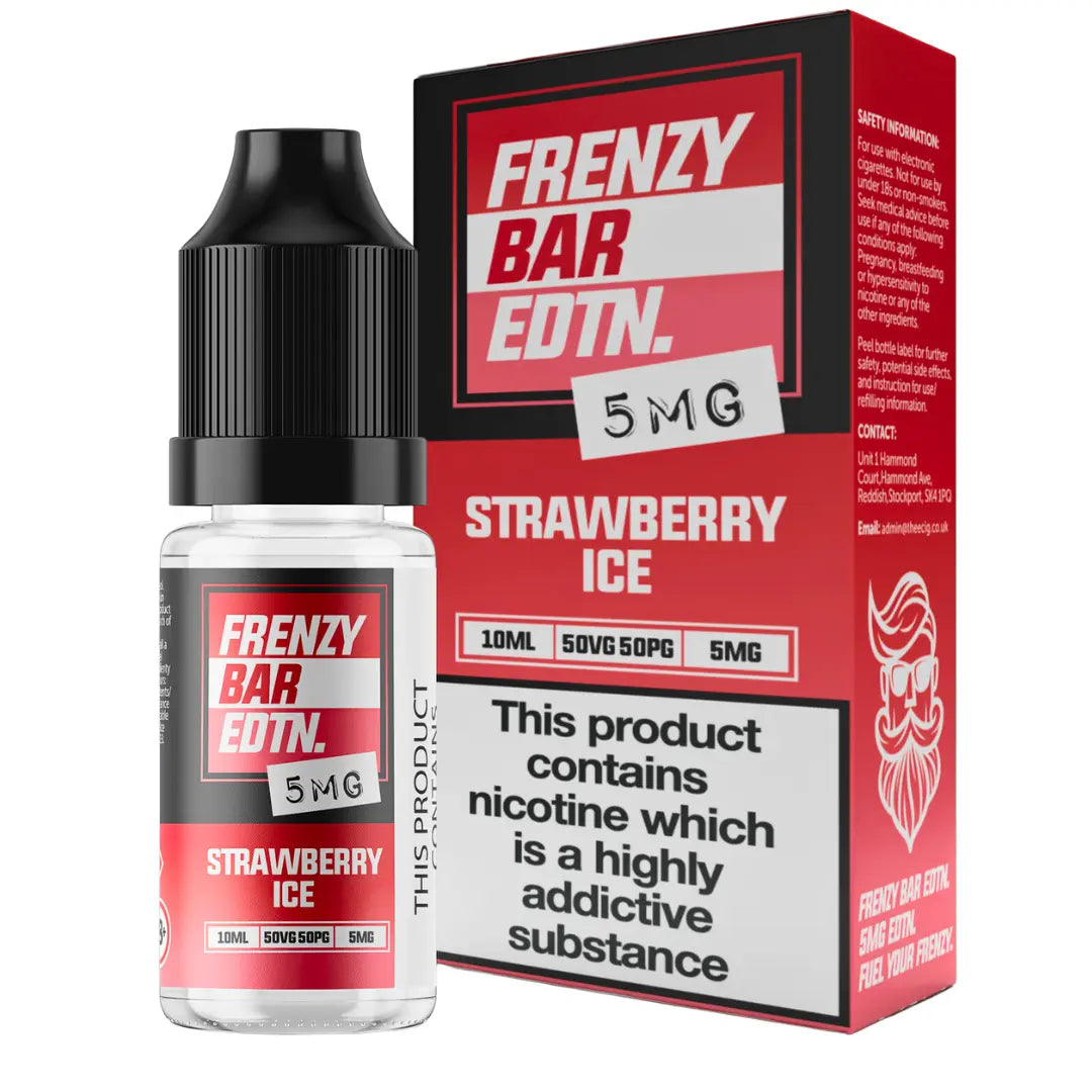 Strawberry Ice Frenzy Bar EDTN - 10ml Nic Salt E-Liquid - The E-Cig  The E- Cig Store