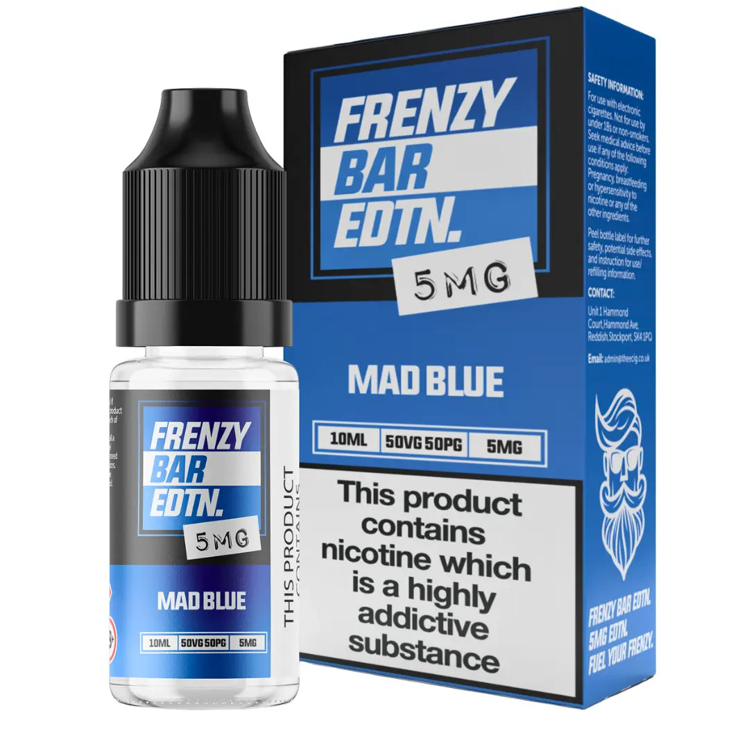elfbar nachfüll pod läuft aus Mad Blue Frenzy Bar EDTN - 10ml Nic Salt E-Liquid
