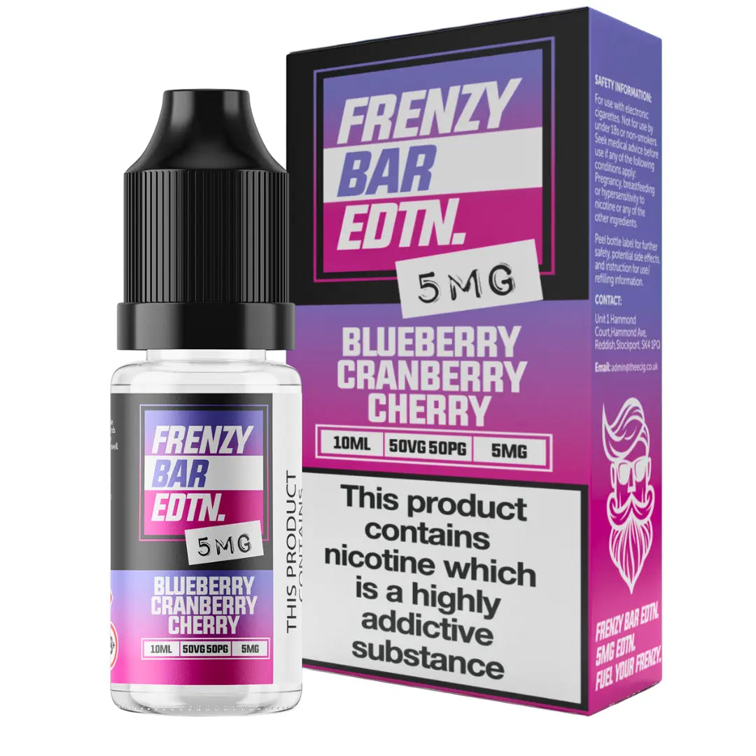 Blueberry Cranberry Cherry Frenzy Bar EDTN - 10ml Nic Salt E-Liquid - The E-Cig Store Blueberry Cranberry Cherry Frenzy Bar EDTN - 10ml Nic Salt E-Liquid - The E-Cig Store
