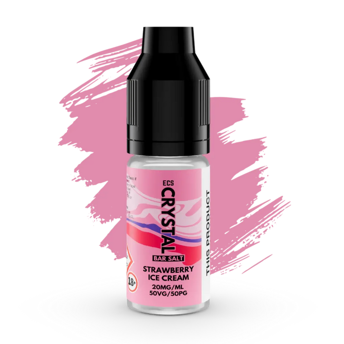 Strawberry Ice Cream Crystal Bar Salts - 10ml Nic Salt E-Liquid ECS Crystal
