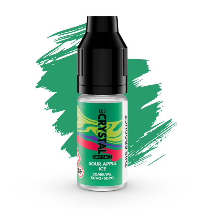 Sour Apple Ice Crystal Bar Salts - 10ml Nic Salt E-Liquid ECS Crystal