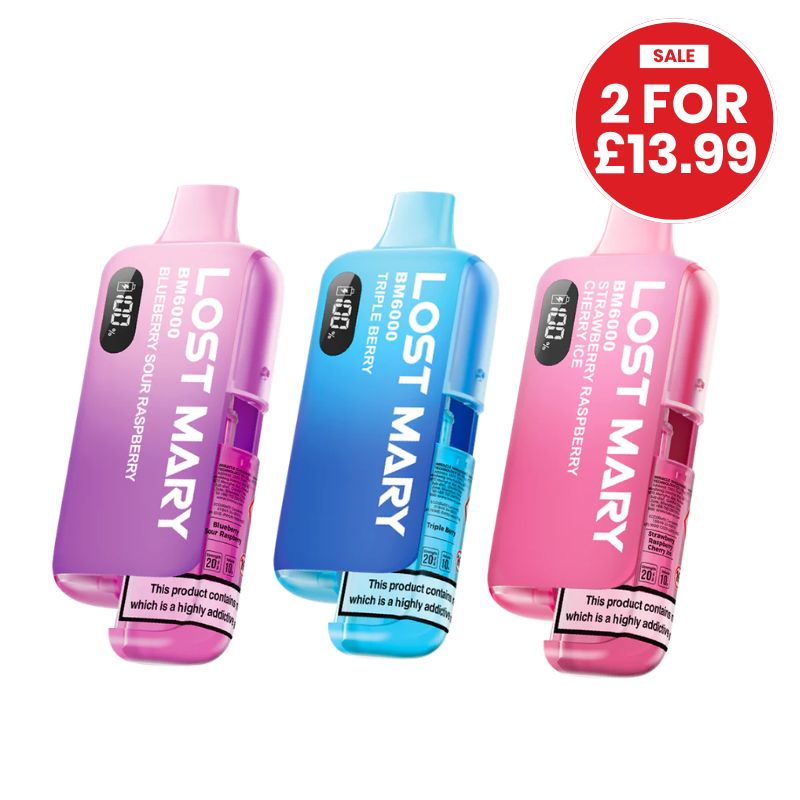 Lost Mary BM6000 Pod Kit 6000 Puffs, Refillable Vape The E-Cig Store Lost Mary BM6000 Pod Kit 6000 Puffs, Refillable Vape The E-Cig Store