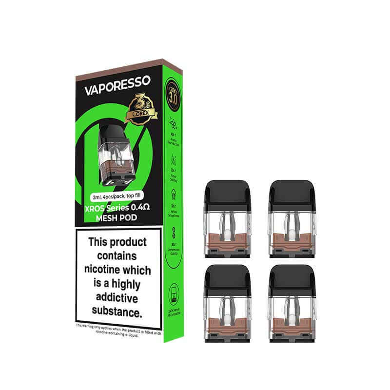 Vaporesso XROS Corex 3.0 Replacement Pods (4 Pack) All Resistances The E-Cig Store Vaporesso XROS Corex 3.0 Replacement Pods (4 Pack) All Resistances The E-Cig Store