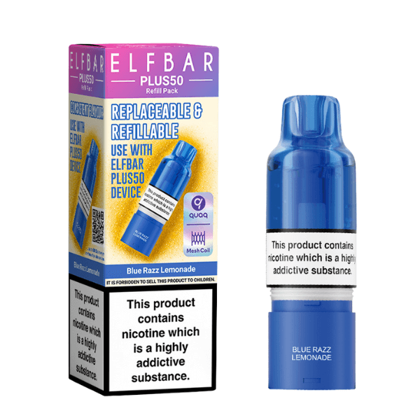 Blue Razz Lemonade Elf Bar Plus 50 Refill Pack