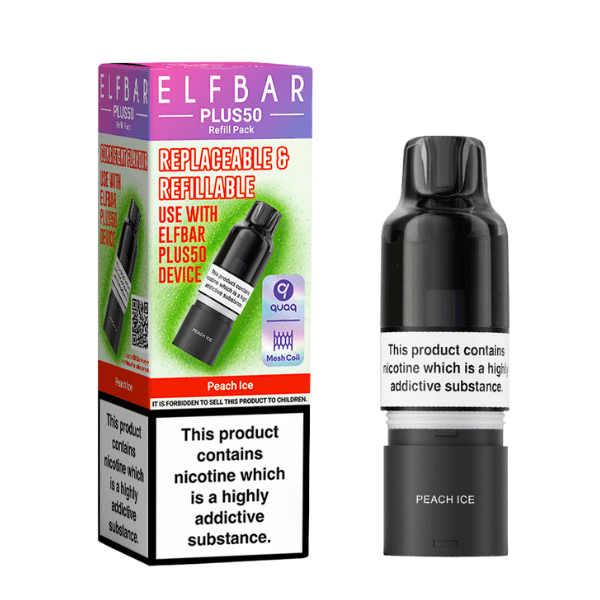 Peach Ice Elf Bar Plus 50 Refill Pack