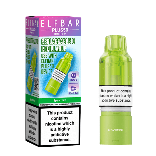 Spearmint Elf Bar Plus 50 Refill Pack