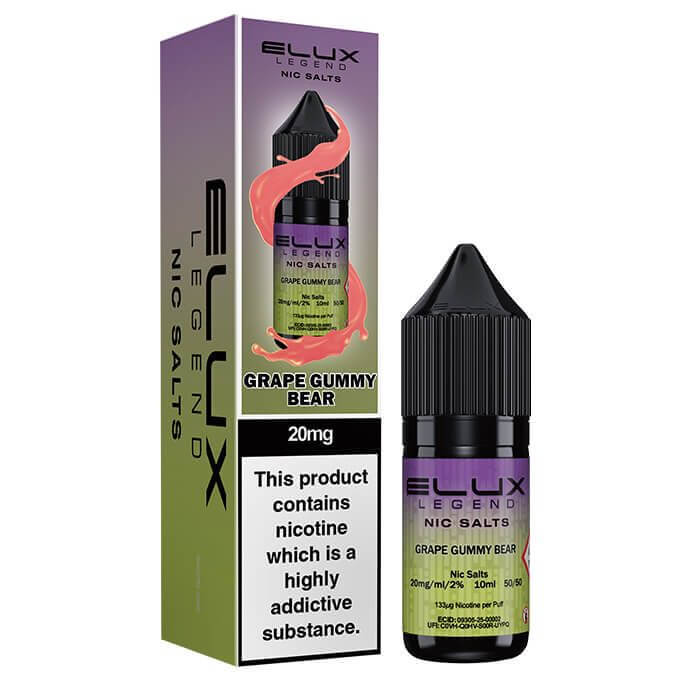 Grape Gummy Bear Nic Salt by Elux Legend | 10ml | 10mg & 20mg The E-Cig Store Grape Gummy Bear Nic Salt by Elux Legend | 10ml | 10mg & 20mg The E-Cig Store