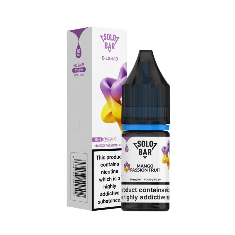 Mango Passion Fruit Nic Salt E-Liquid by Solo Bar 20mg  The E-Cig Store