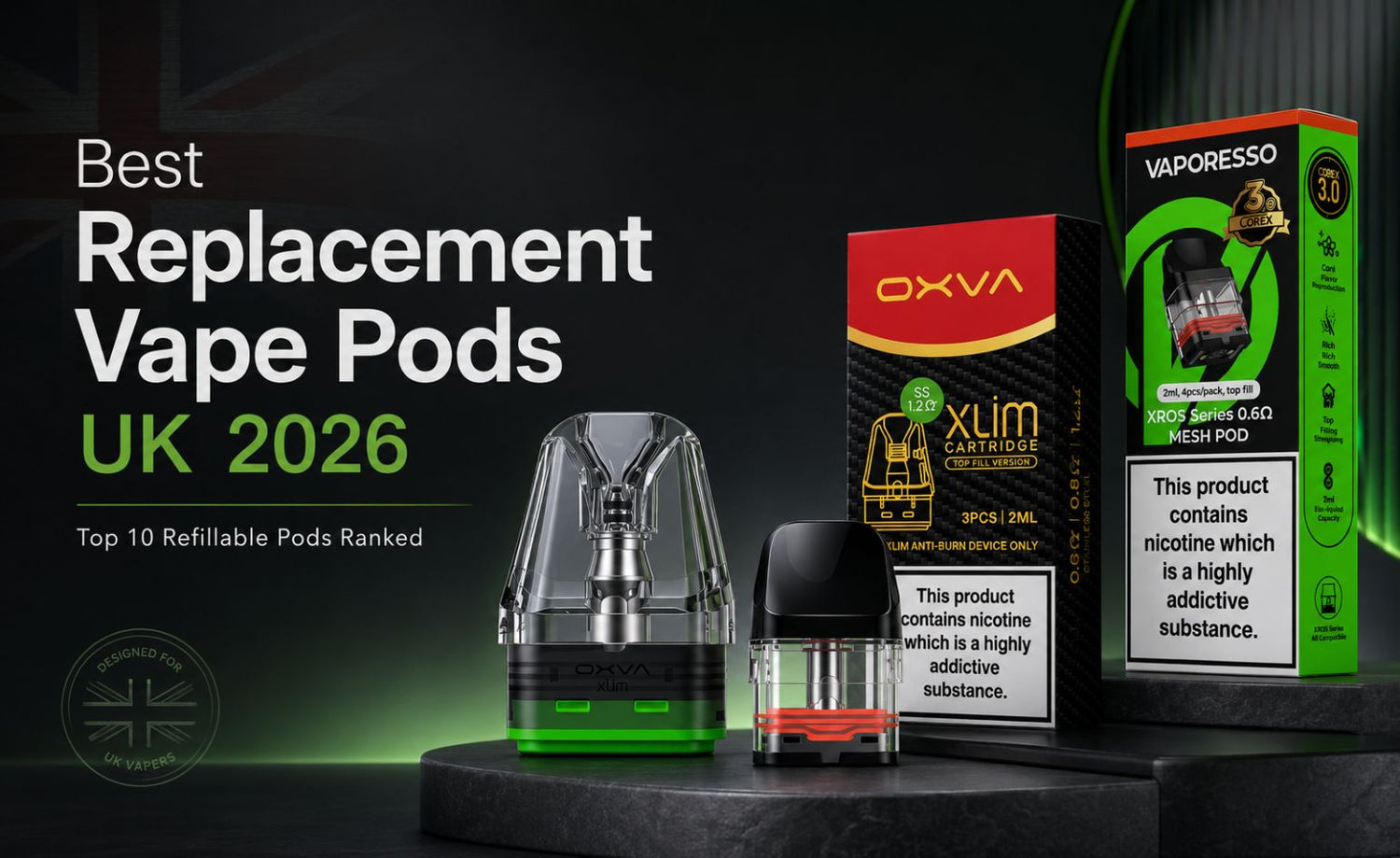 Best Replacement Vape Pods UK 2026: Top 10 Refillable Pods Ranked