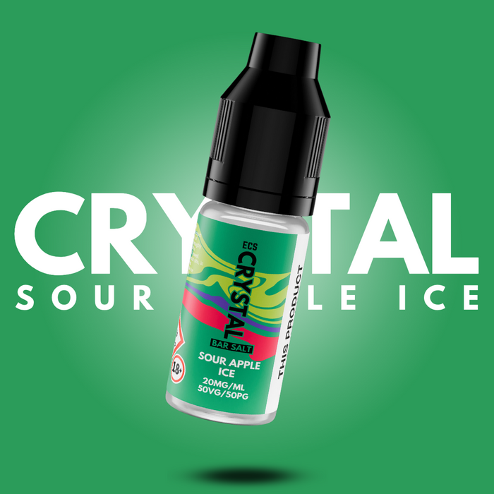Sour Apple Ice Crystal Bar Salts - 10ml Nic Salt E-Liquid