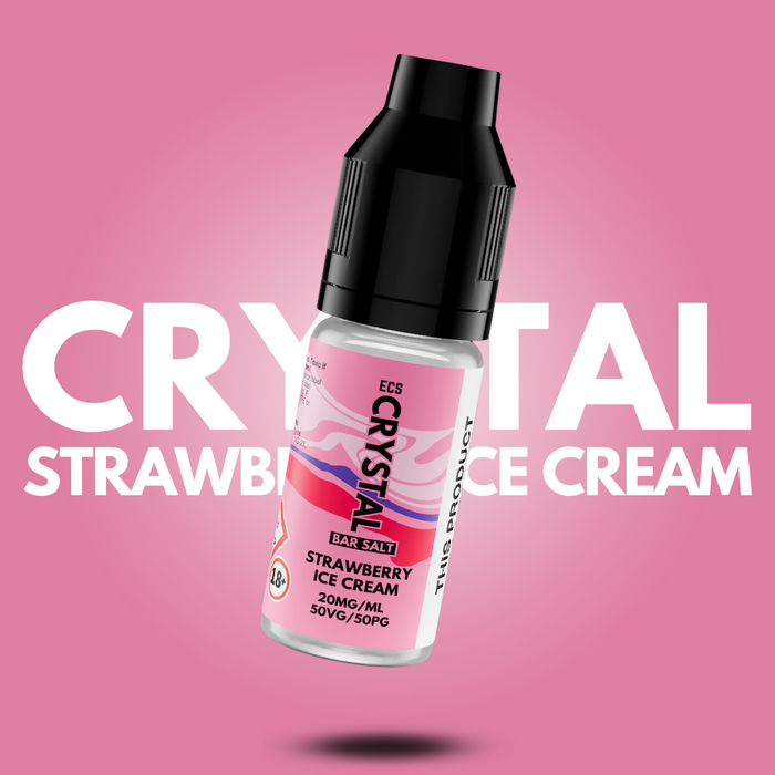 Strawberry Ice Cream Crystal Bar Salts - 10ml Nic Salt E-Liquid