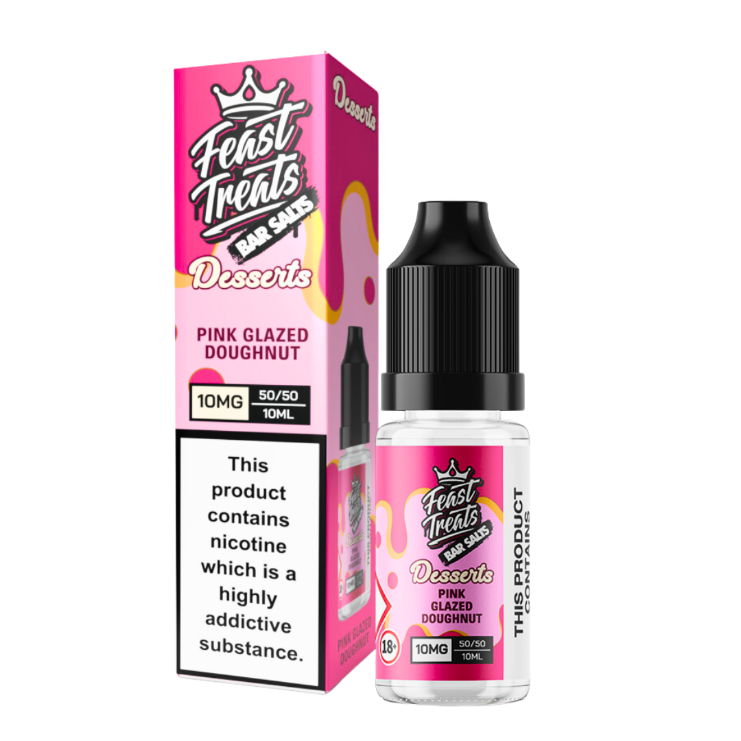 Pink Glazed Doughnut Feast Treats Desserts Salts - 10ml Nic Salt E-Liquid