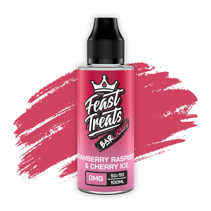 Strawberry Raspberry & Cherry Ice by Feast Treats - 100ml Bar E-Liquid