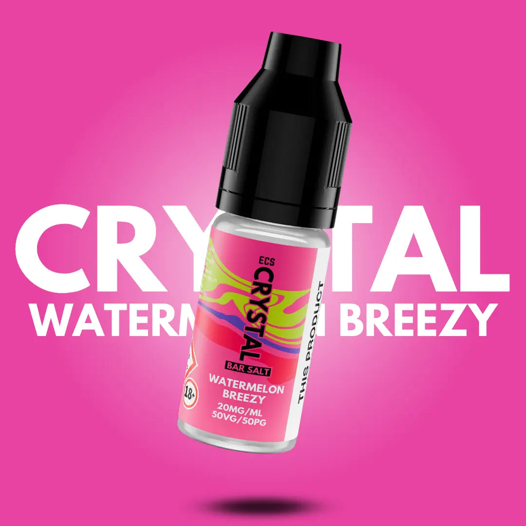 Watermelon Breezy Crystal Bar Salts - 10ml Nic Salt E-Liquid - The E-Cig Store