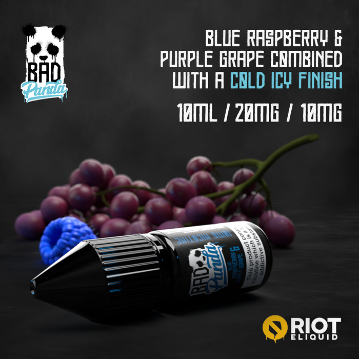 Bad Panda Blue Raspberry & Purple Grape - 10ml Nic Salt E-liquid