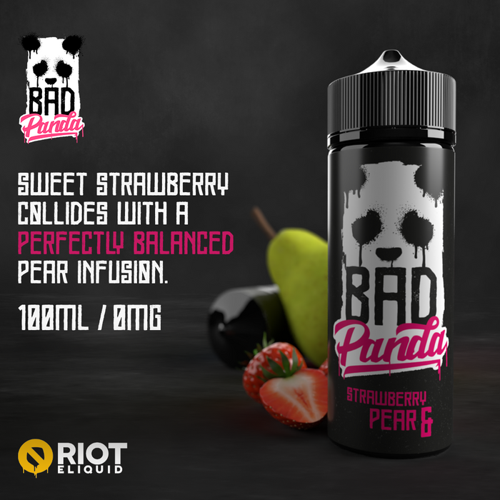 Bad Panda Strawberry & Pear - 100ml Shortfill E-liquid