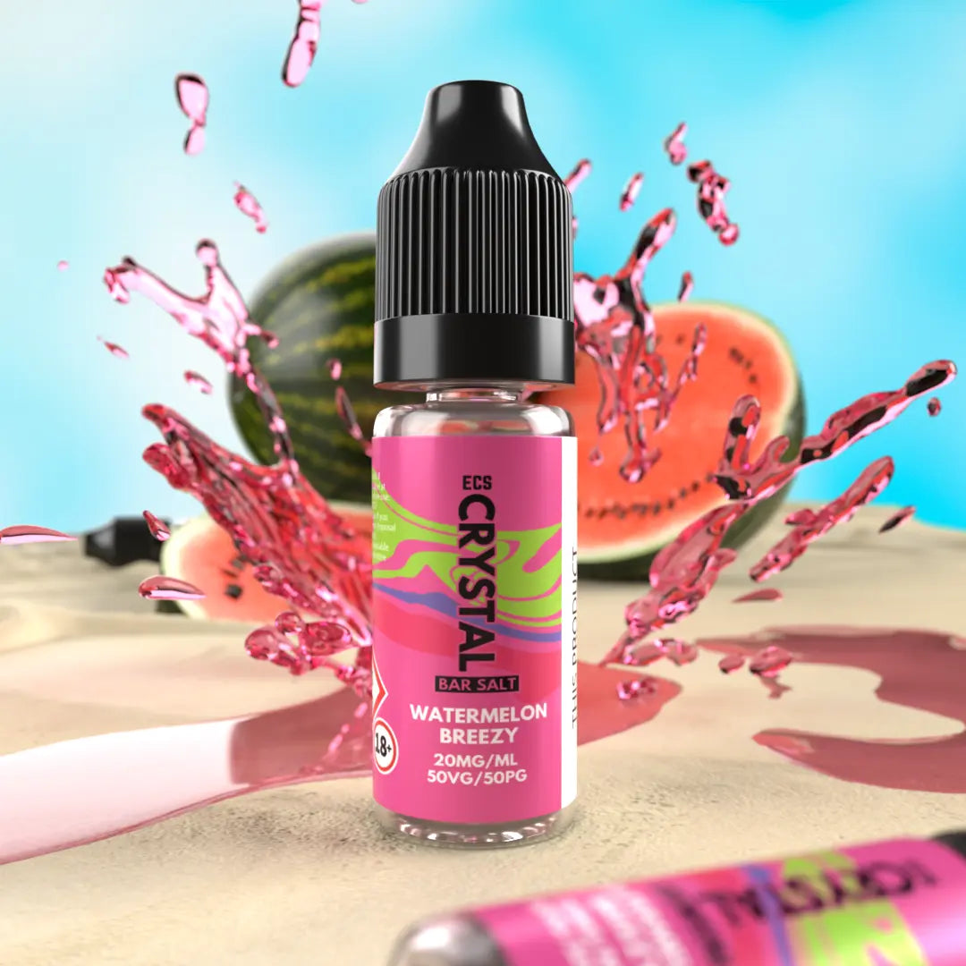 Watermelon Breezy Crystal Bar Salts - 10ml Nic Salt E-Liquid - The E-Cig Store