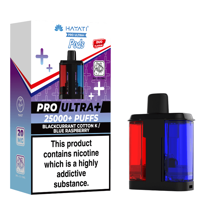 Blackcurrant Cotton K & Blue Raspberry Hayati Pro Ultra Plus Refill Pack