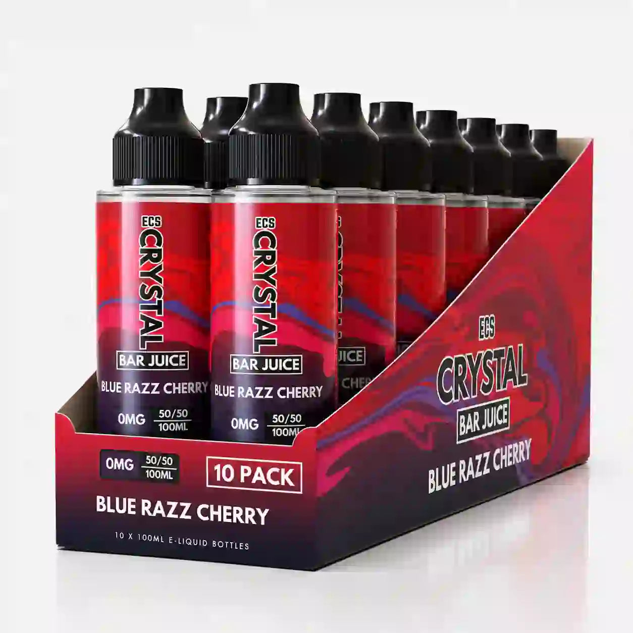 Blue Razz Cherry Crystal Bar Juice 10 Pack - 100ml Shortfill E-Liquid