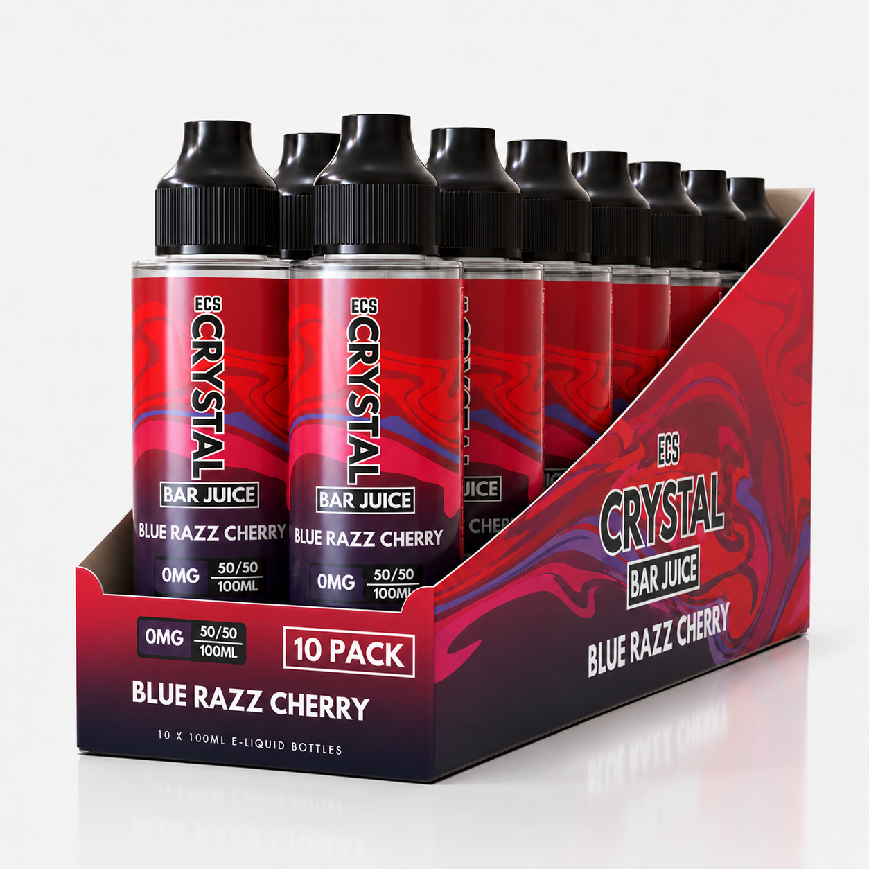 Blue Razz Cherry Crystal Bar Juice 10 Pack - 100ml Shortfill E-Liquid
