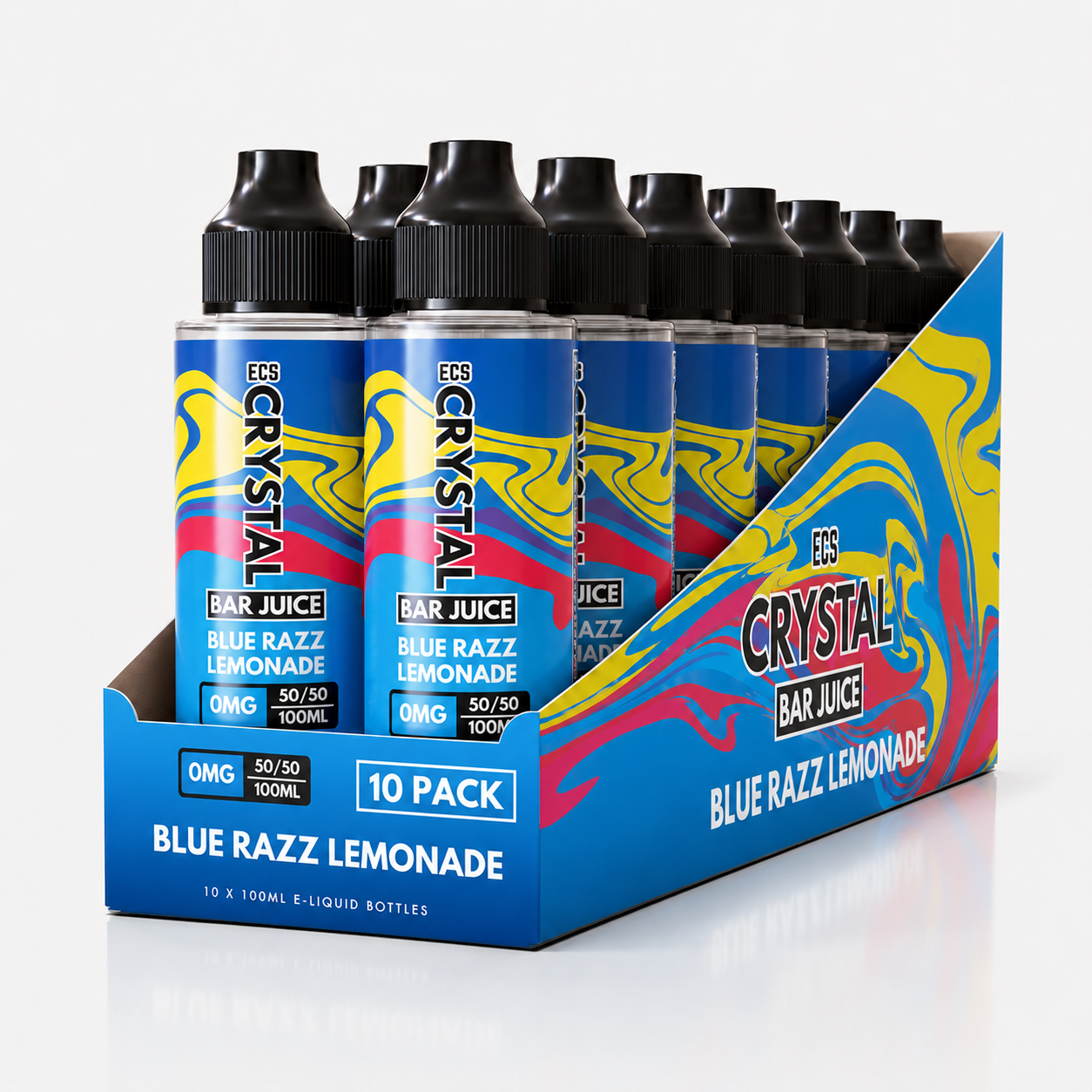 Blue Razz Lemonade Crystal Bar Juice 10 Pack - 100ml Shortfill E-Liquid
