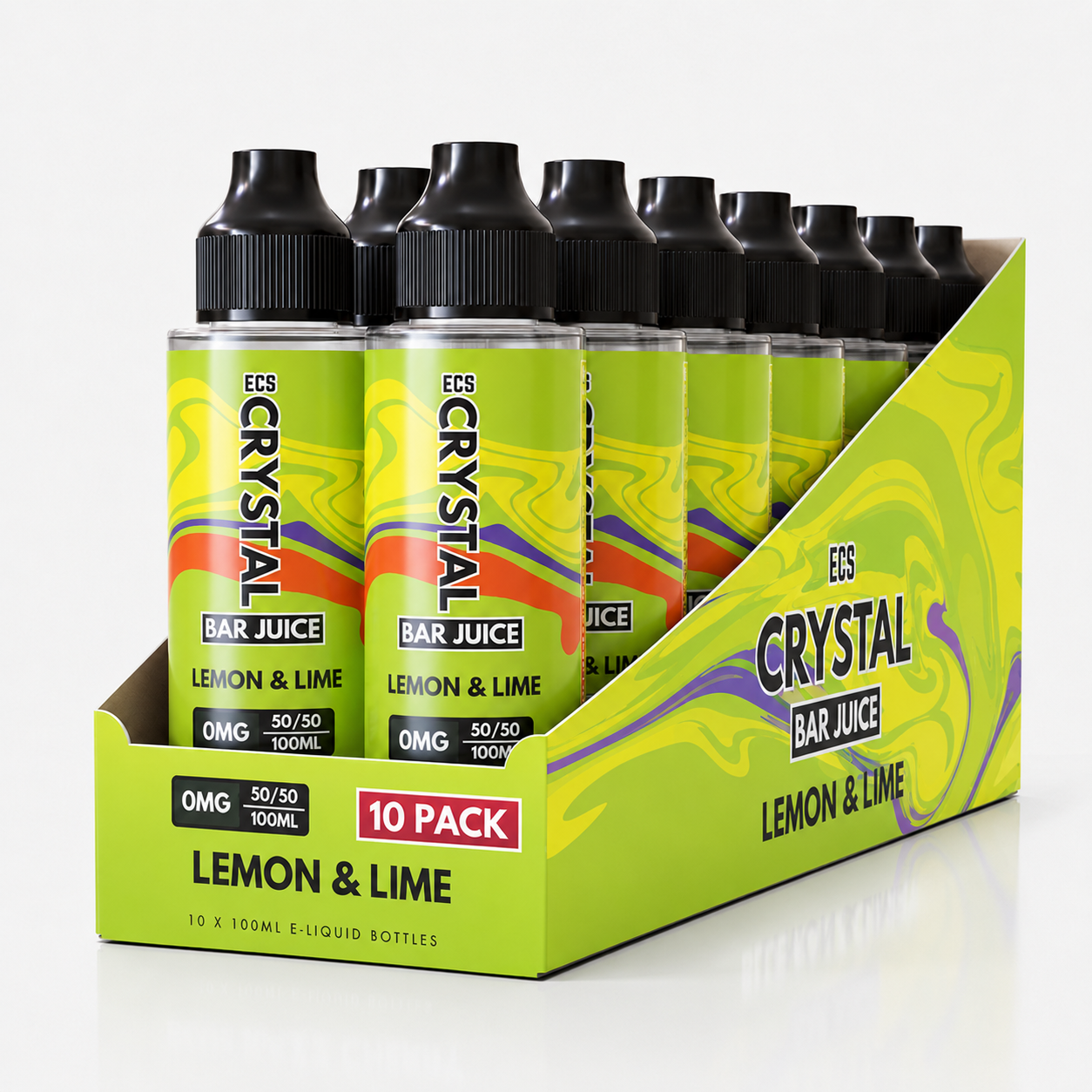 Lemon & Lime Crystal Bar Juice 10 Pack - 100ml Shortfill E-Liquid