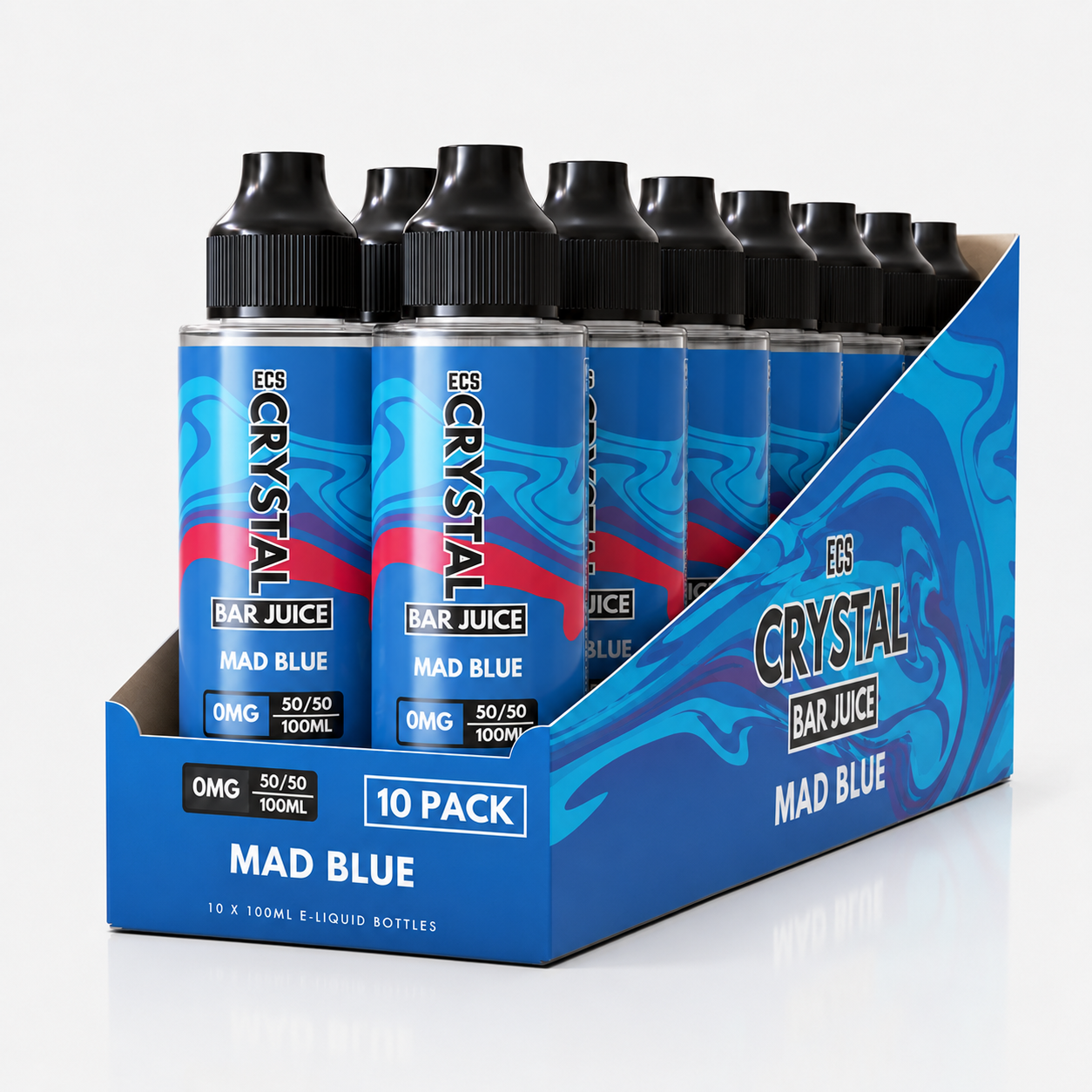 Mad Blue Crystal Bar Juice 10 Pack - 100ml Shortfill E-Liquid
