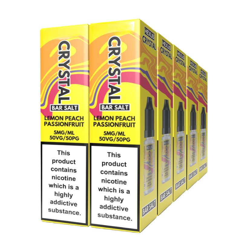 Lemon Peach Passionfruit Crystal Bar Salts 10 x 10ml Nic Salt Pack
