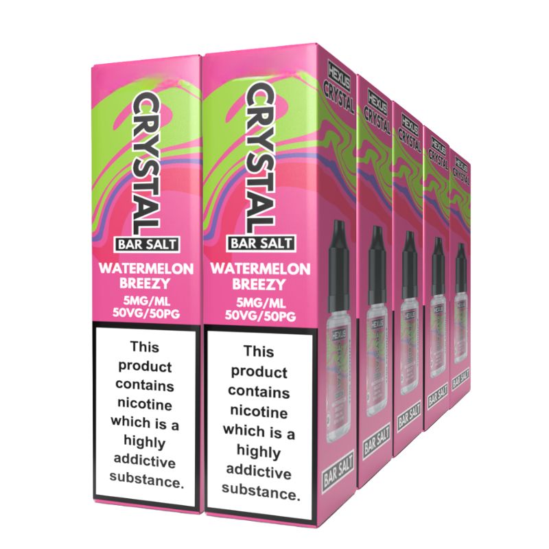 Watermelon Breezy Crystal Bar Salts – 10 x 10ml Pack