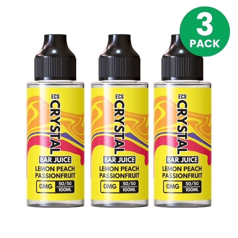 Lemon Peach Passionfruit Crystal Bar Juice 3 Pack - 100ml Shortfill E-Liquid