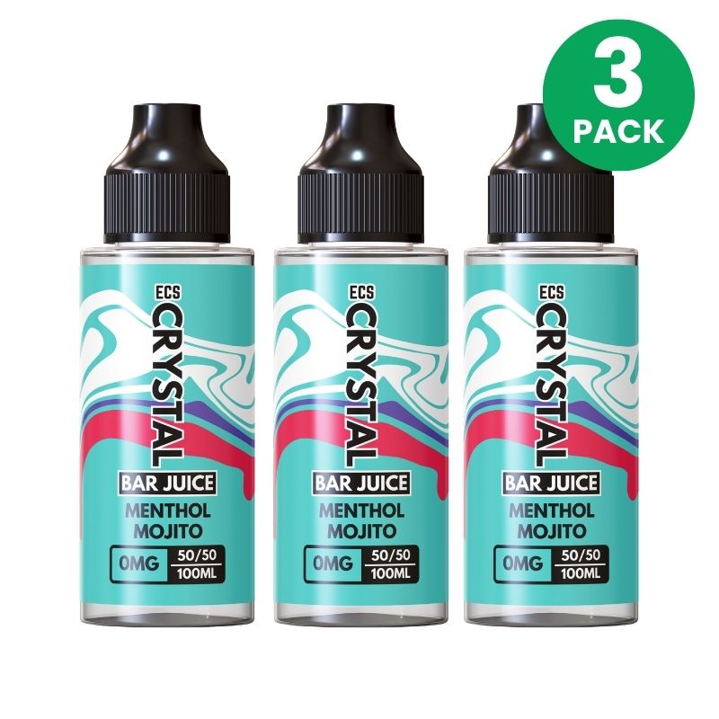 Menthol Mojito Crystal Bar Juice 3 Pack - 100ml Shortfill E-Liquid