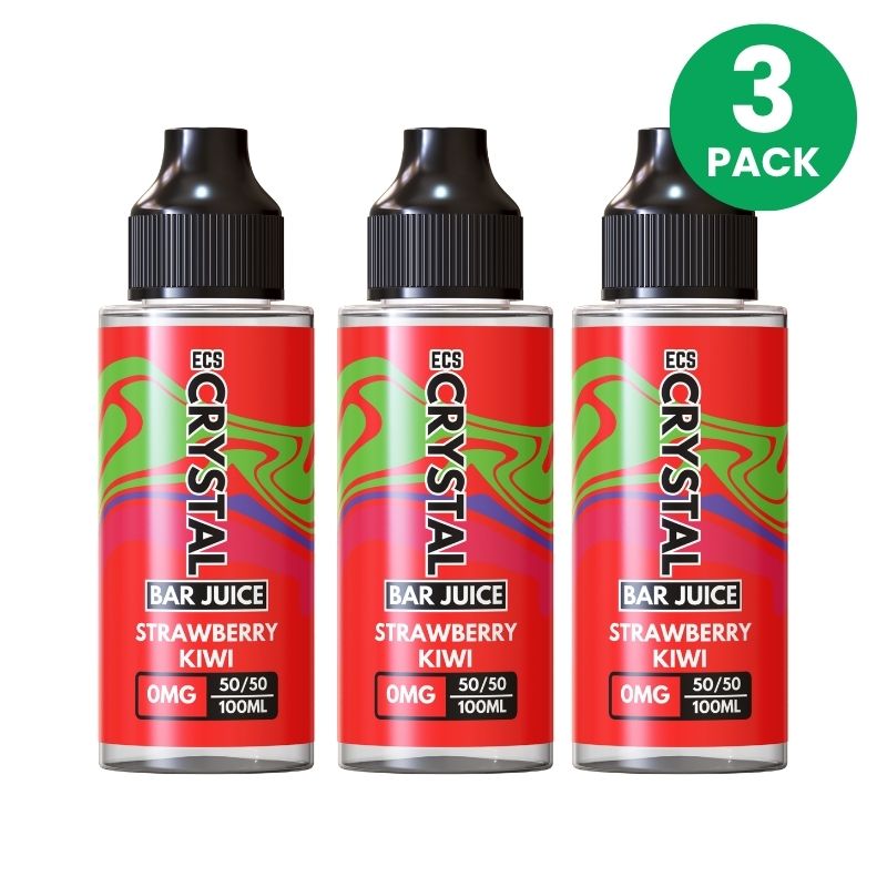 Strawberry Kiwi Crystal Bar Juice 3 Pack - 100ml Shortfill E-Liquid
