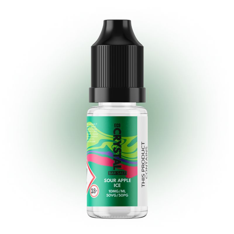 Sour Apple Ice Crystal Bar Salts 10ml Nic Salt E-Liquid - ECS Crystal