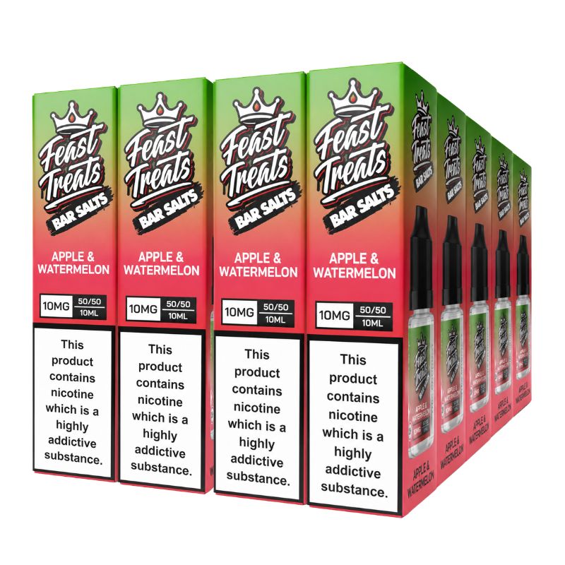 Apple & Watermelon Feast Treats Nic Salts – 20 Pack (20 x 10ml) Bulk Vape Juice