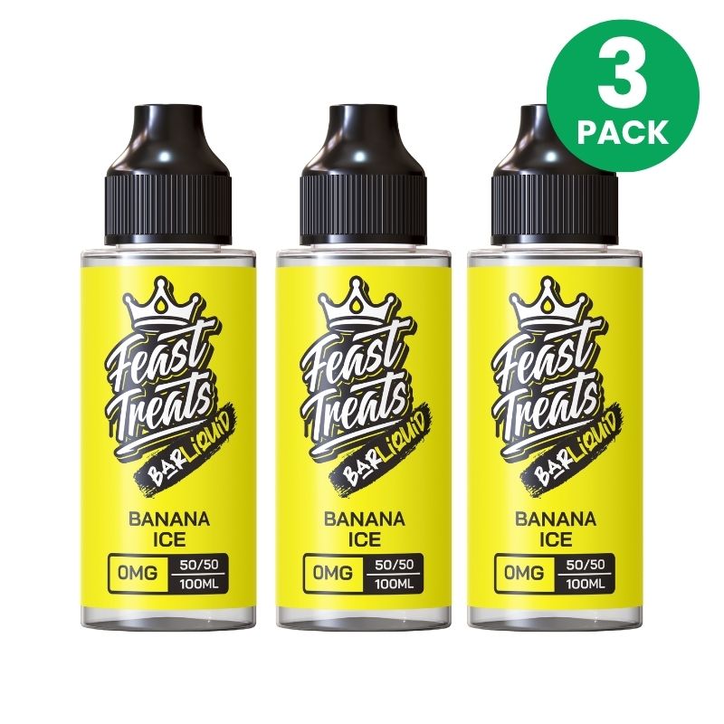 Banana Ice by Feast Treats 3 Pack - 100ml Shortfill E-Liquid