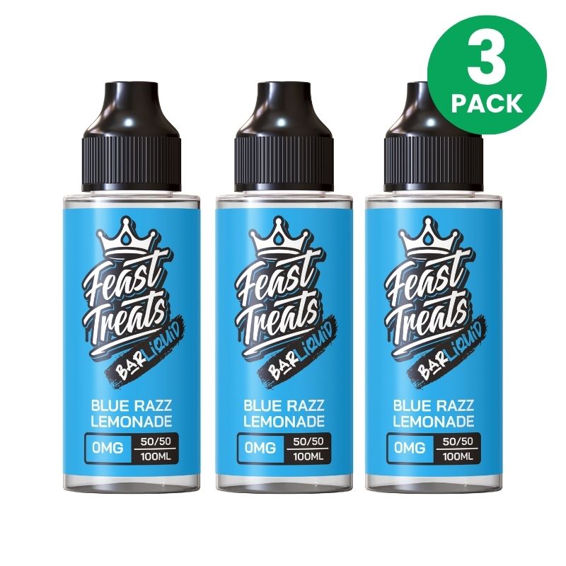 Blue Razz Lemonade by Feast Treats 3 Pack - 100ml Shortfill E-Liquid