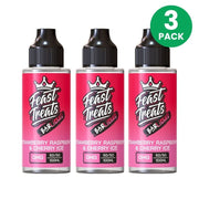 Strawberry Raspberry & Cherry Ice by Feast Treats 3 Pack - 100ml Shortfill E-Liquid