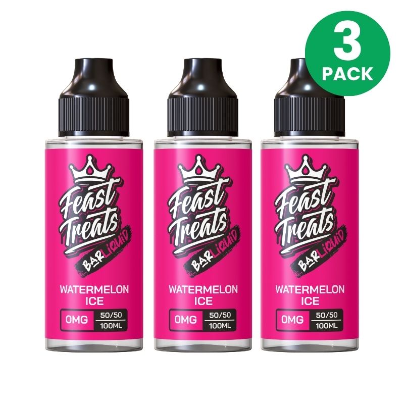Watermelon Ice by Feast Treats 3 Pack - 100ml Shortfill E-Liquid