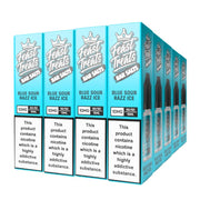 Blue Sour Razz Ice Feast Treats nic salt 20 pack — 20 x 10ml bottles, 10mg and 20mg, bulk vape juice deal