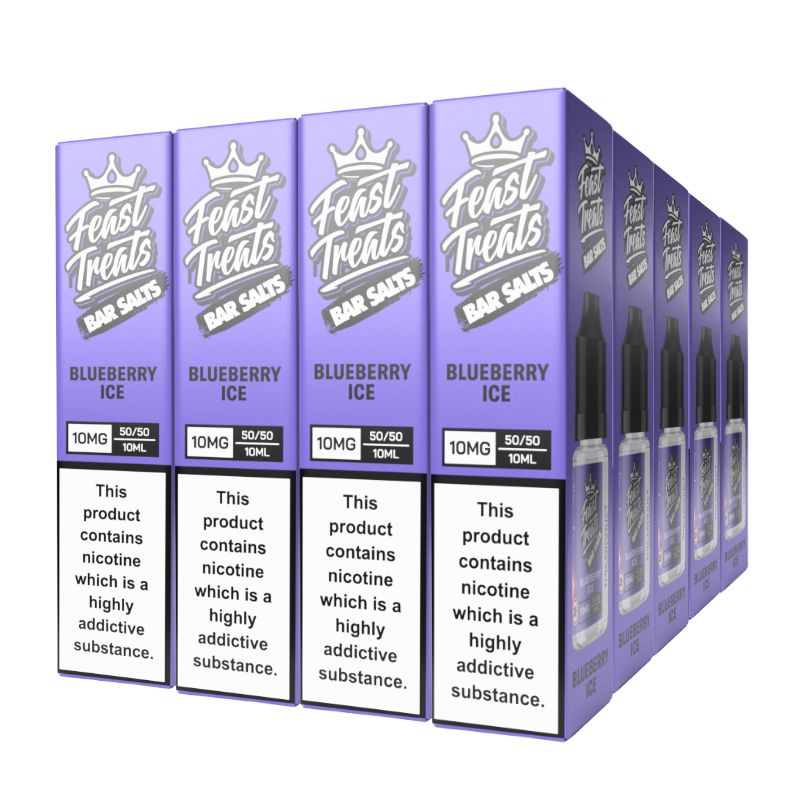Blueberry Ice Feast Treats nic salt 20 pack — 20 x 10ml bottles, 10mg and 20mg, bulk vape juice deal