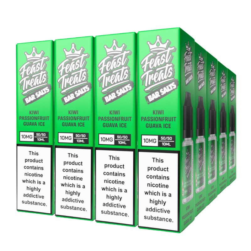 Kiwi Passionfruit Guava Ice Feast Treats Nic Salts – 20 Pack (20 x 10ml) Bulk Vape Juice