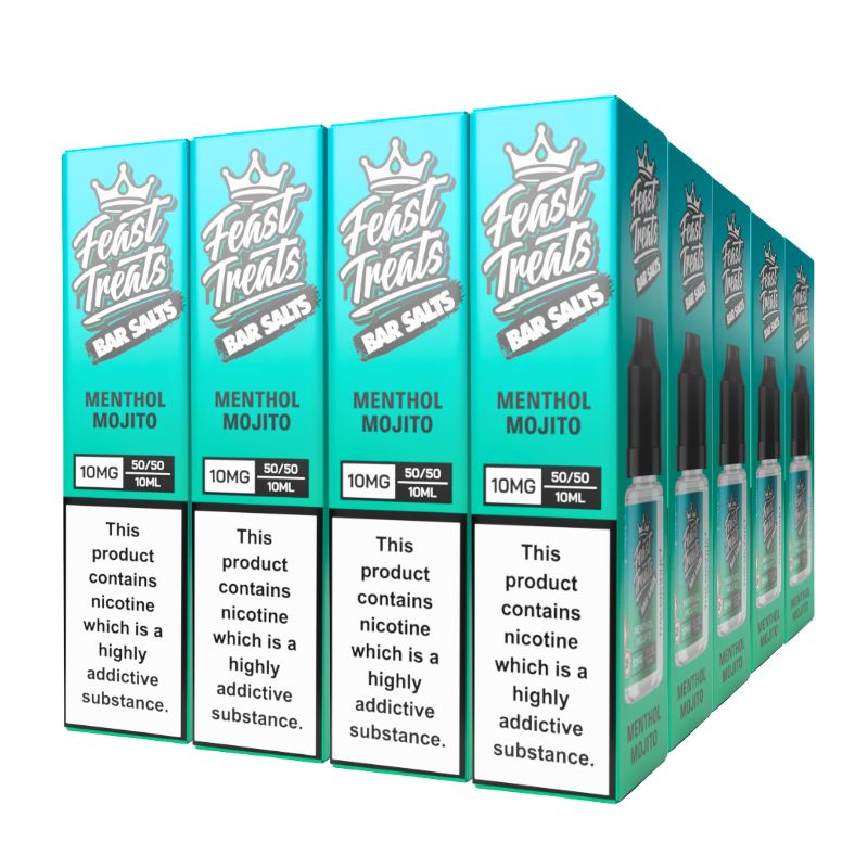 Menthol Mojito Feast Treats nic salt 20 pack — 20 x 10ml bottles, 10mg and 20mg, bulk vape juice deal
