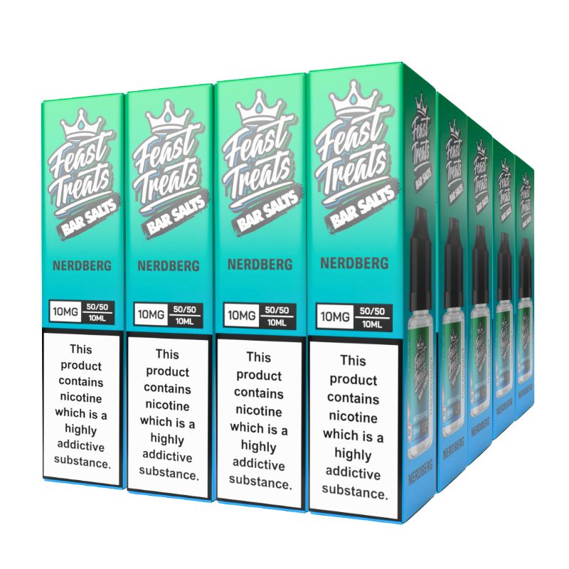 Nerdberg Feast Treats Nic Salts – 20 Pack (20 x 10ml) Bulk Vape Juice