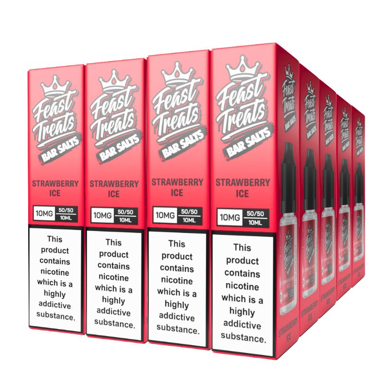 Strawberry Ice Feast Treats nic salt 20 pack — 20 x 10ml bottles, 10mg and 20mg, bulk vape juice deal