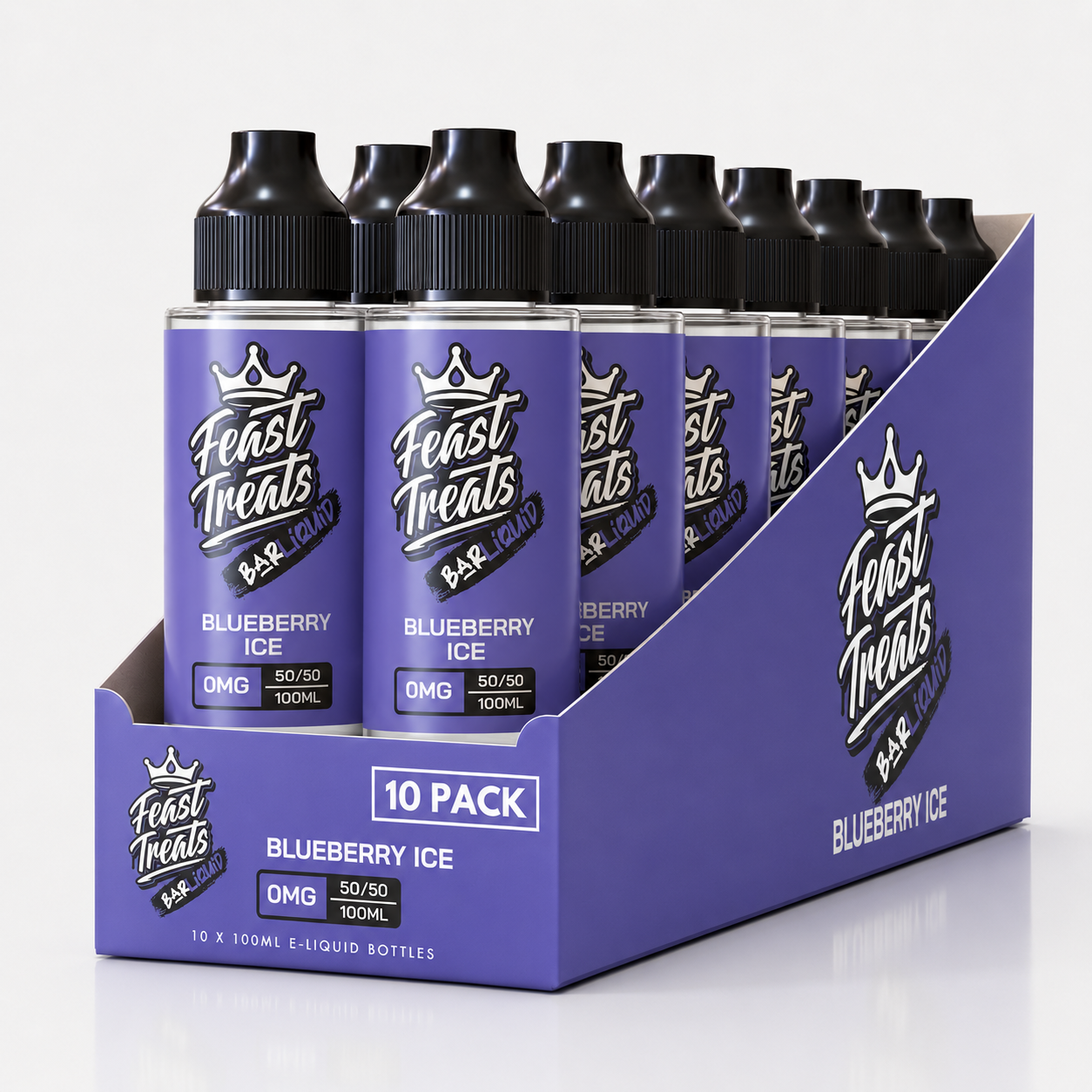Blueberry Ice by Feast Treats 10 Pack - 100ml Shortfill E-Liquid