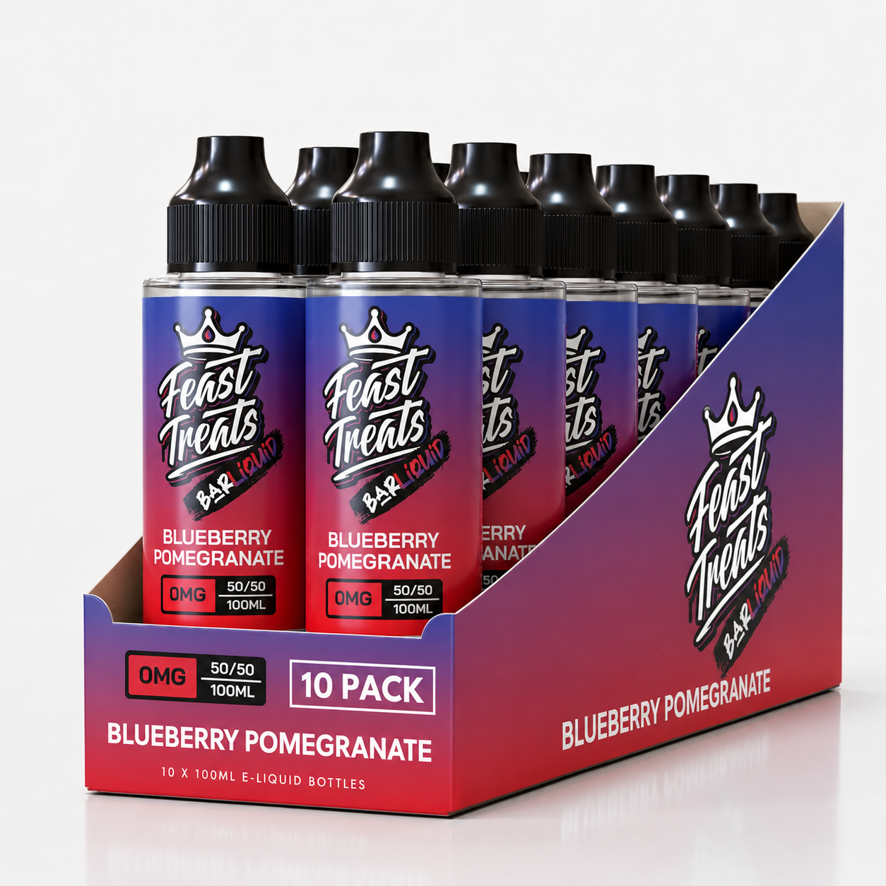 Blueberry Pomegranate by Feast Treats 10 Pack - 100ml Shortfill E-Liquid