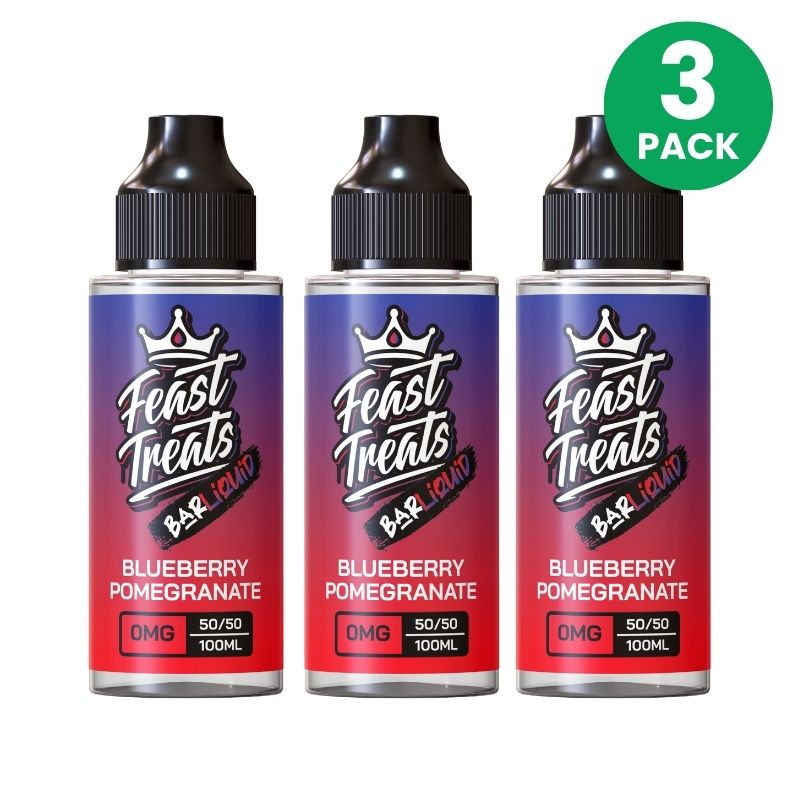Blueberry Pomegranate by Feast Treats 3 Pack - 100ml Shortfill E-Liquid