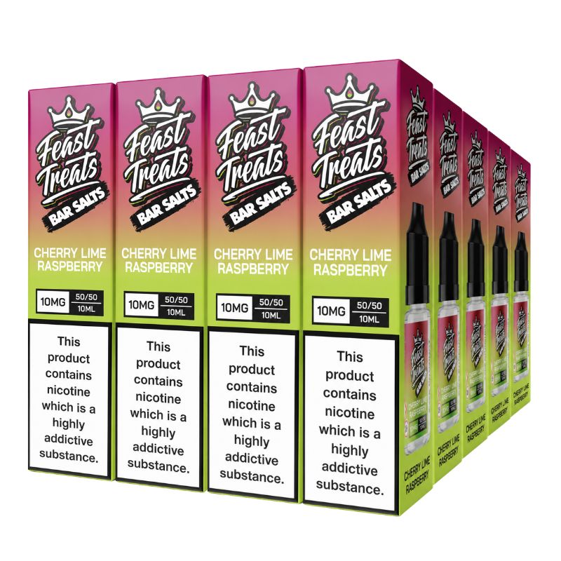 Cherry Lime Raspberry Feast Treats Nic Salts – 20 Pack (20 x 10ml) Bulk Vape Juice