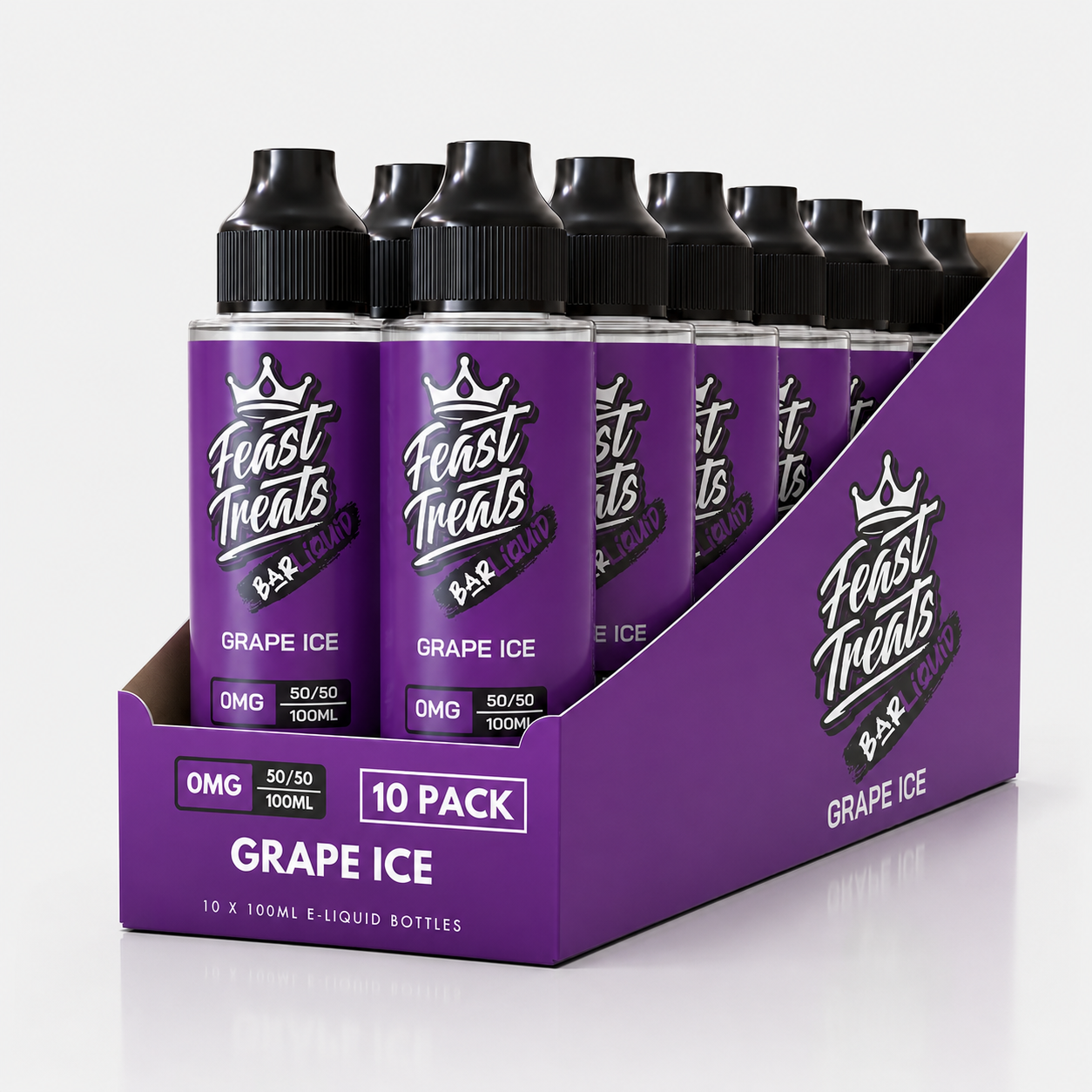 Grape Ice by Feast Treats 10 Pack - 100ml Shortfill E-Liquid